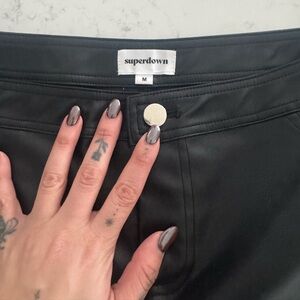 Super Down Gianna Faux Leather Shorts